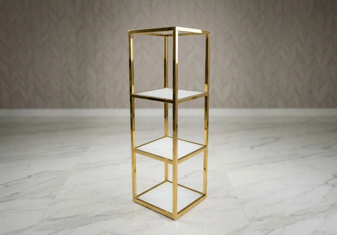 Luxus Regalwand Gold Weiss 55x45 "Luxor" Schlafzimmer Wohnzimmer Flur Raumtrenner