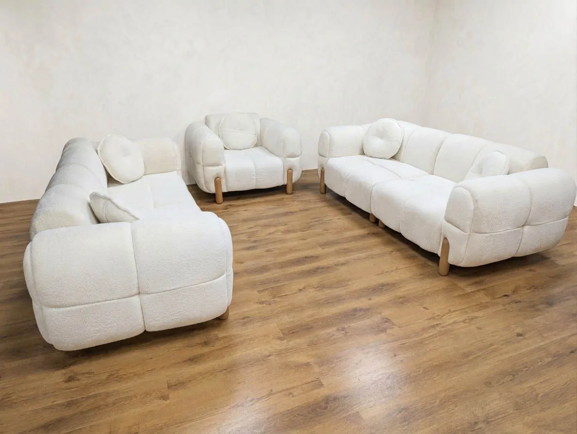 Bubble Sofa "Teddy" 3-3-1 Farbauswahl Wohnzimmer Garnitur