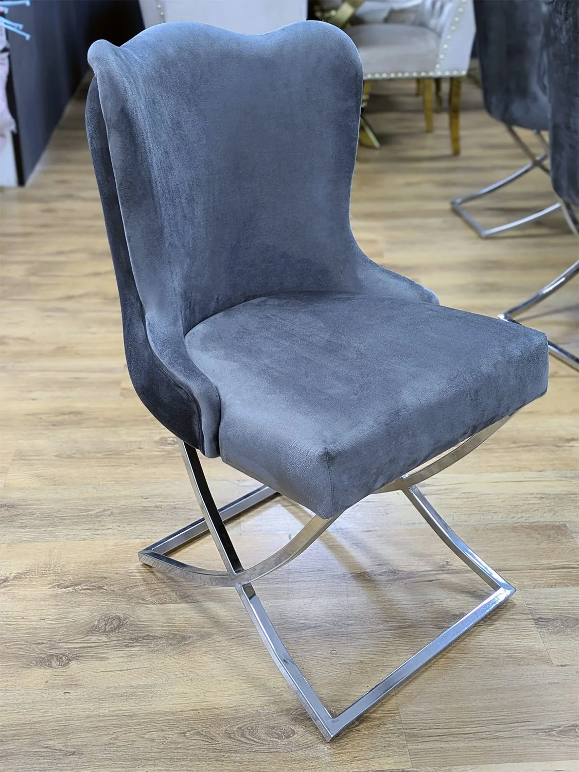 Design Esszimmer Stuhl "Lars" Grau Silber Esszimmer Küche
