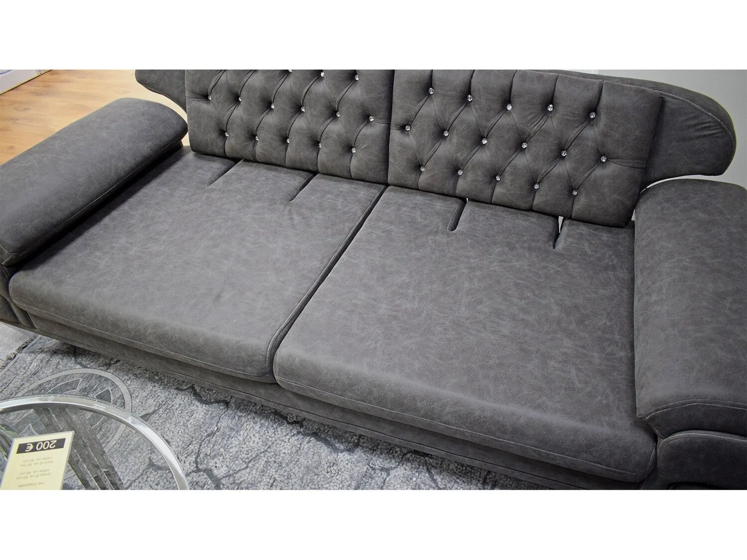 XL Chesterfield Schlafsofa "Leo" Farbauswahl Leder-Optik Garnitur
