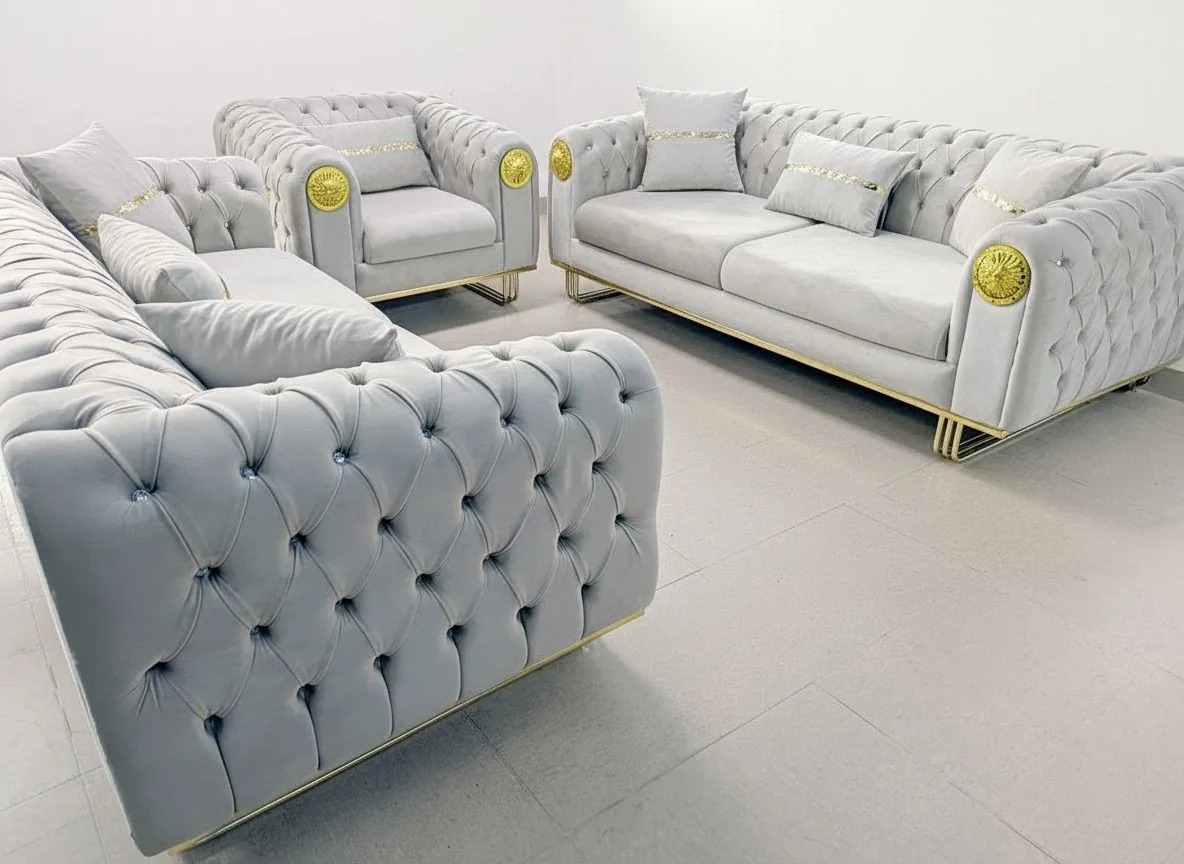 Chesterfield Sofa "Medusa" 3-3-1 Farbauswahl Wohnzimmer Garnitur
