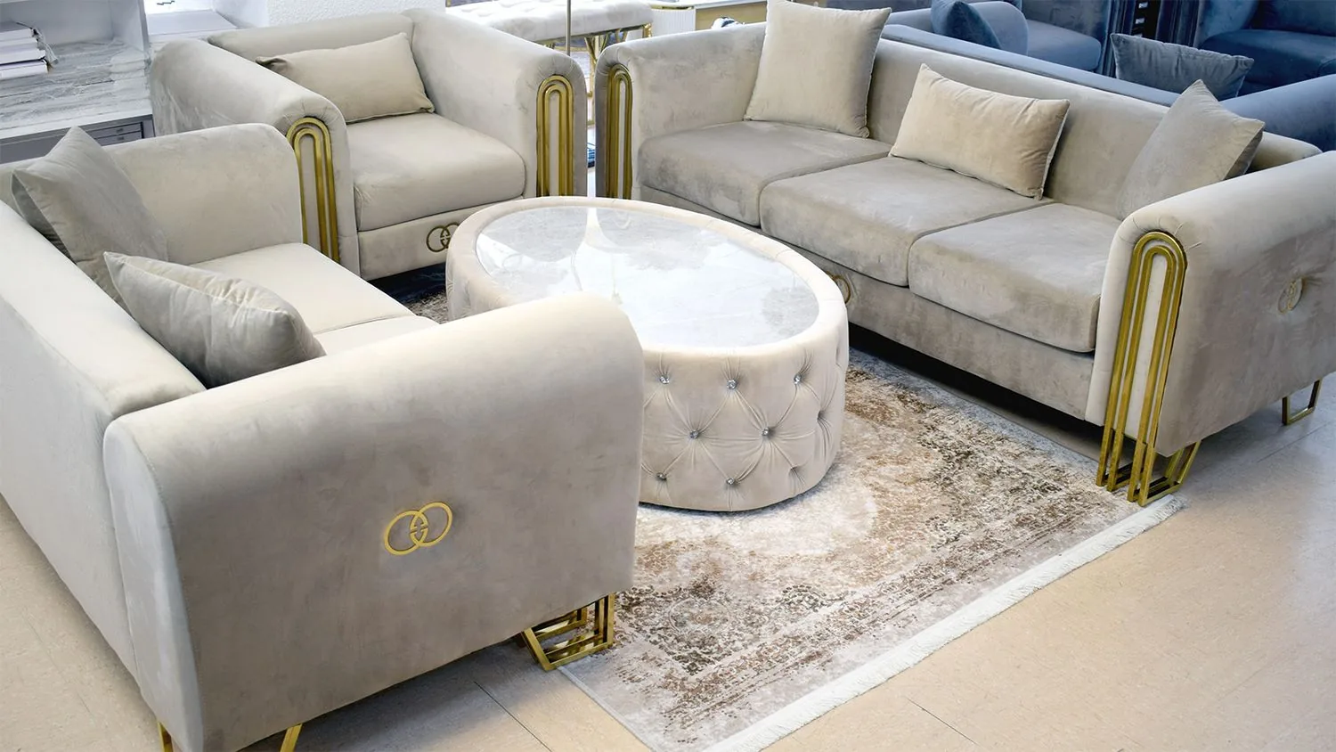 Design Sofa 3-2-1 "Guzio" Farbauswahl Couch Sessel Wohnzimmer