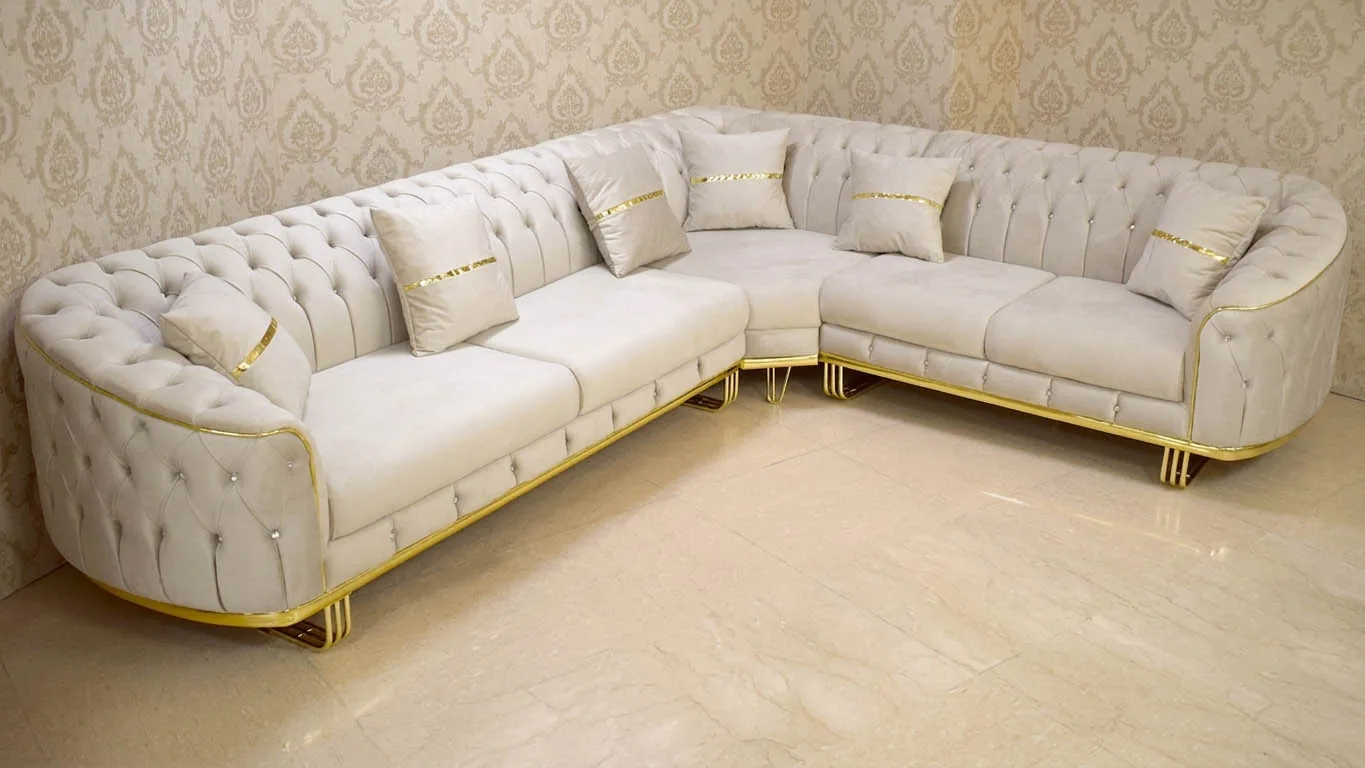 Chesterfield Ecksofa "Los Angeles" L-Form Farbauswahl Couch