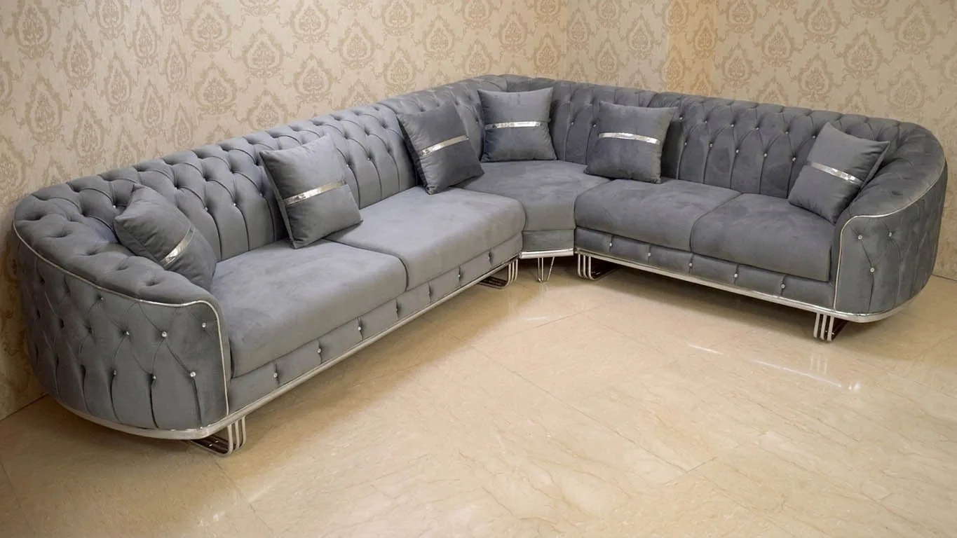 Chesterfield Ecksofa "Los Angeles" L-Form Farbauswahl Couch
