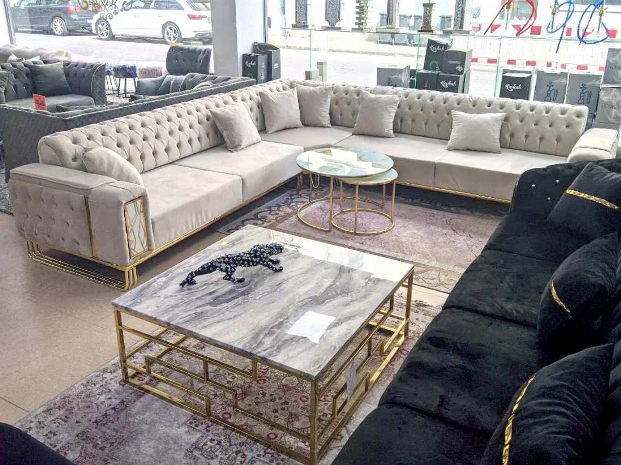 Chesterfield Schlaf Ecksofa "Medina" Farbauswahl L-Form