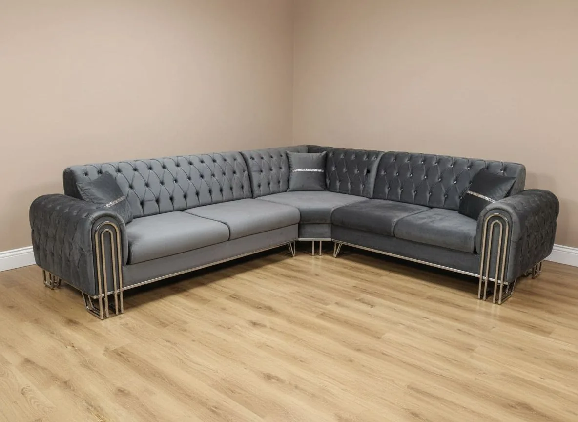 Chesterfield Schlaf Ecksofa "Atlas 2" Farbauswahl L-Form Wohnzimmer