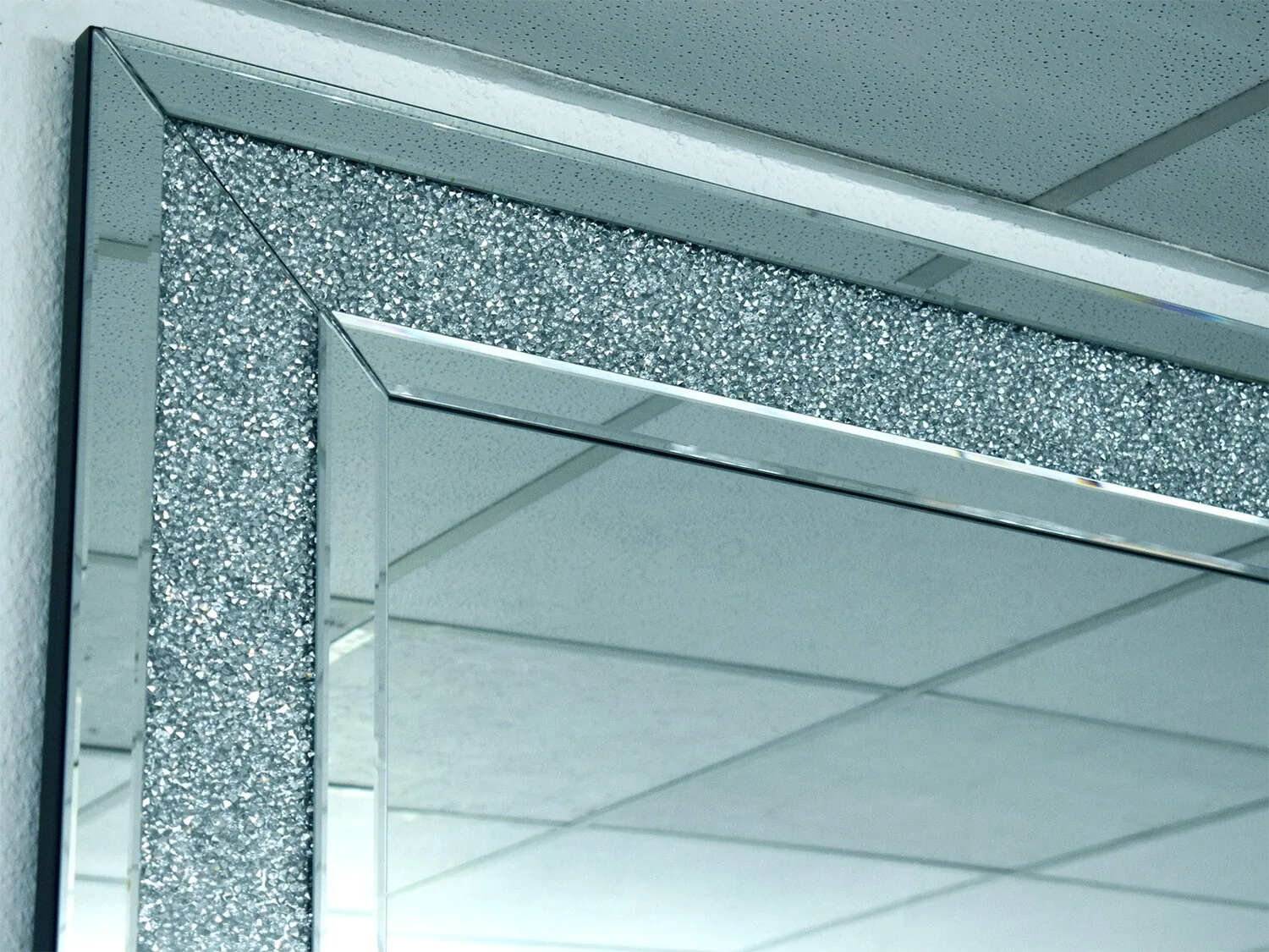 Diamant-Spiegel "Elrond" 200x100 Crushed Ice Verspiegelt Schlafzimmer
