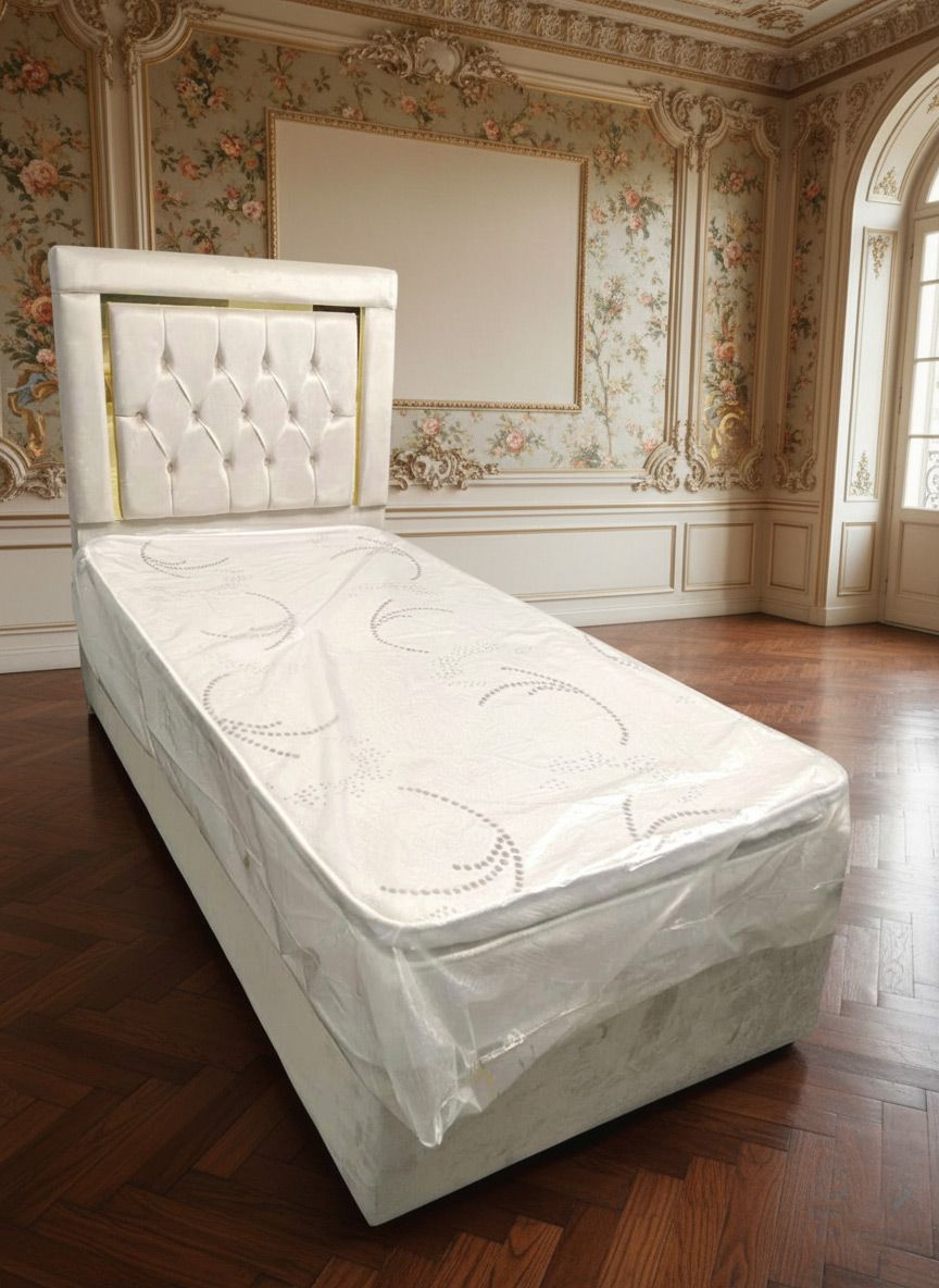 Design Einzelbett "Sanft" 200 cm Farbauswahl + Matratze & Stauraum