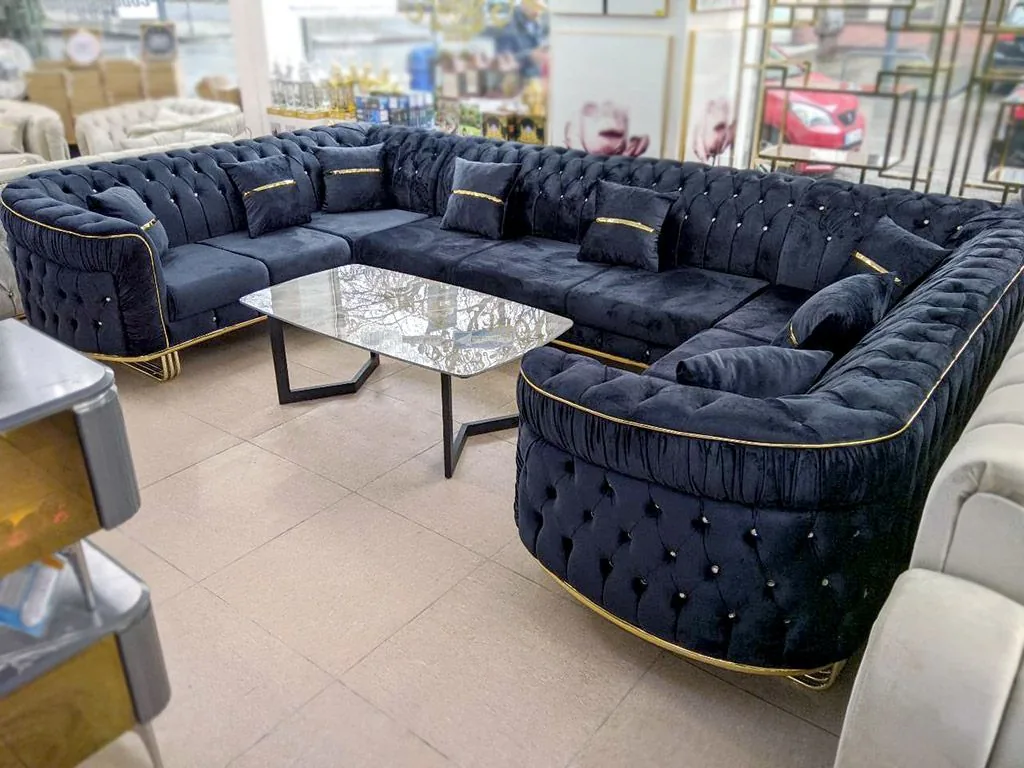Chesterfield U-Form "Amsterdam" Farbauswahl Sofa Wohnzimmer