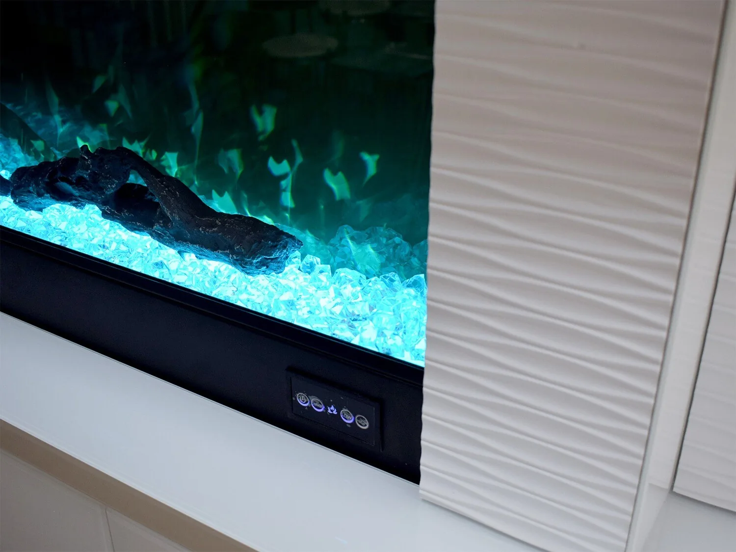 LED Lowboard "Lina" Kamin Farbauswahl Schubladen
