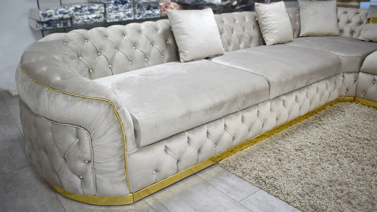 XL Chesterfield Ecksofa "Amsterdam" L-Form Farbauswahl Couch Ecksofa