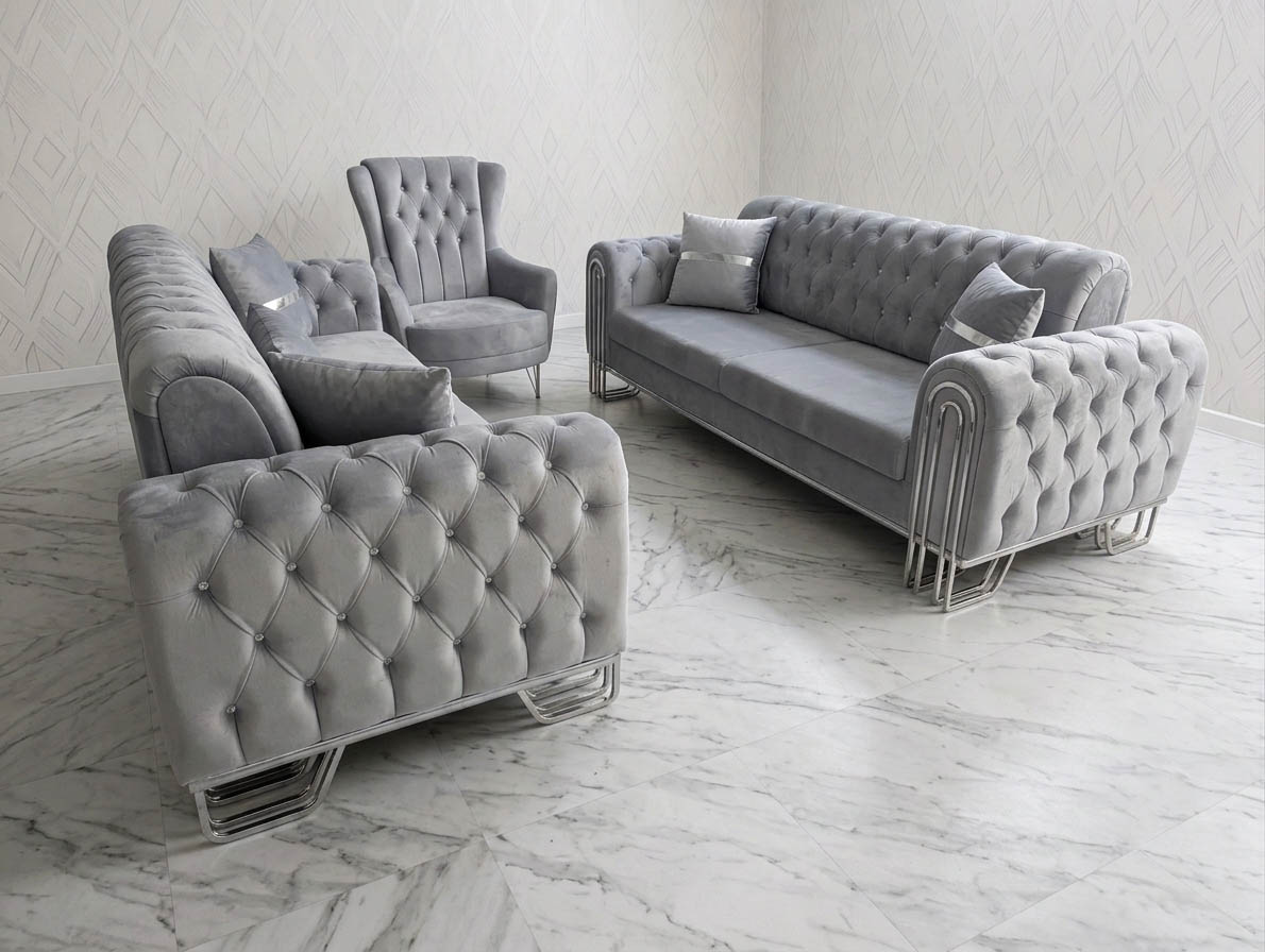 Chesterfield Schlafsofa "Atlas" 3-3-1 Farbauswahl Wohnzimmer