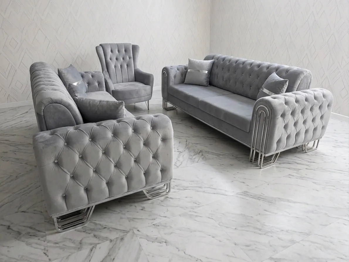Chesterfield Schlafsofa "Atlas" 3-3-1 Farbauswahl Wohnzimmer