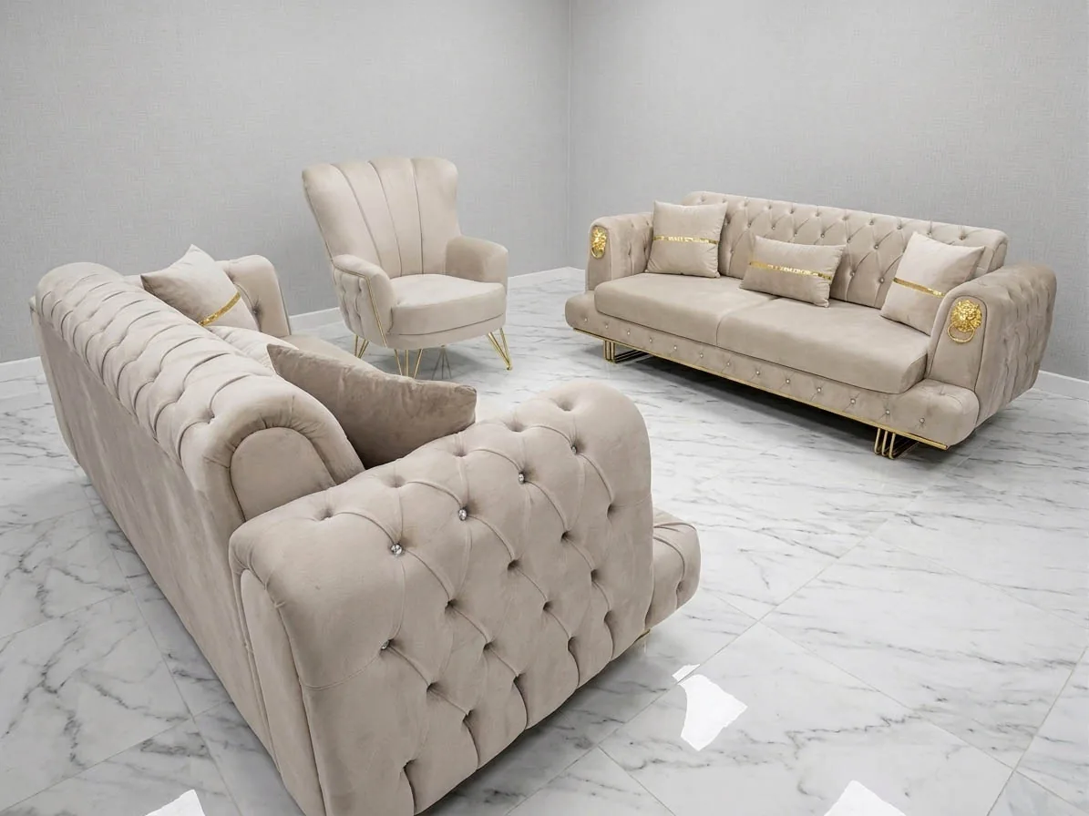 Chesterfield 3-3-1 "Alex" Sofa Farbauswahl Wohnzimmer Garnitur