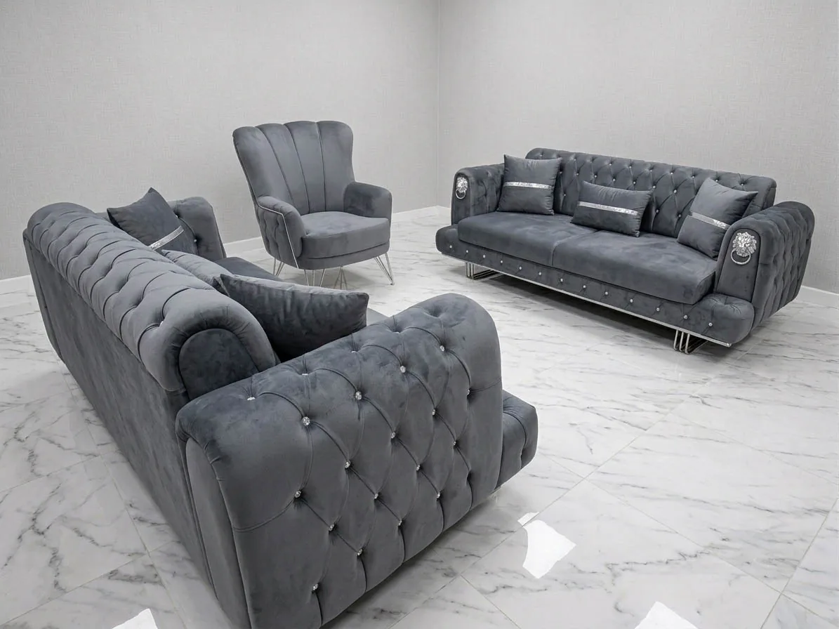 Chesterfield 3-3-1 "Alex" Sofa Farbauswahl Wohnzimmer Garnitur