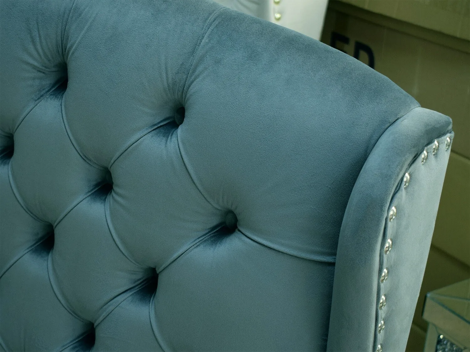 Chesterfield Sitzbank "Henry" Grau Silber 120 cm