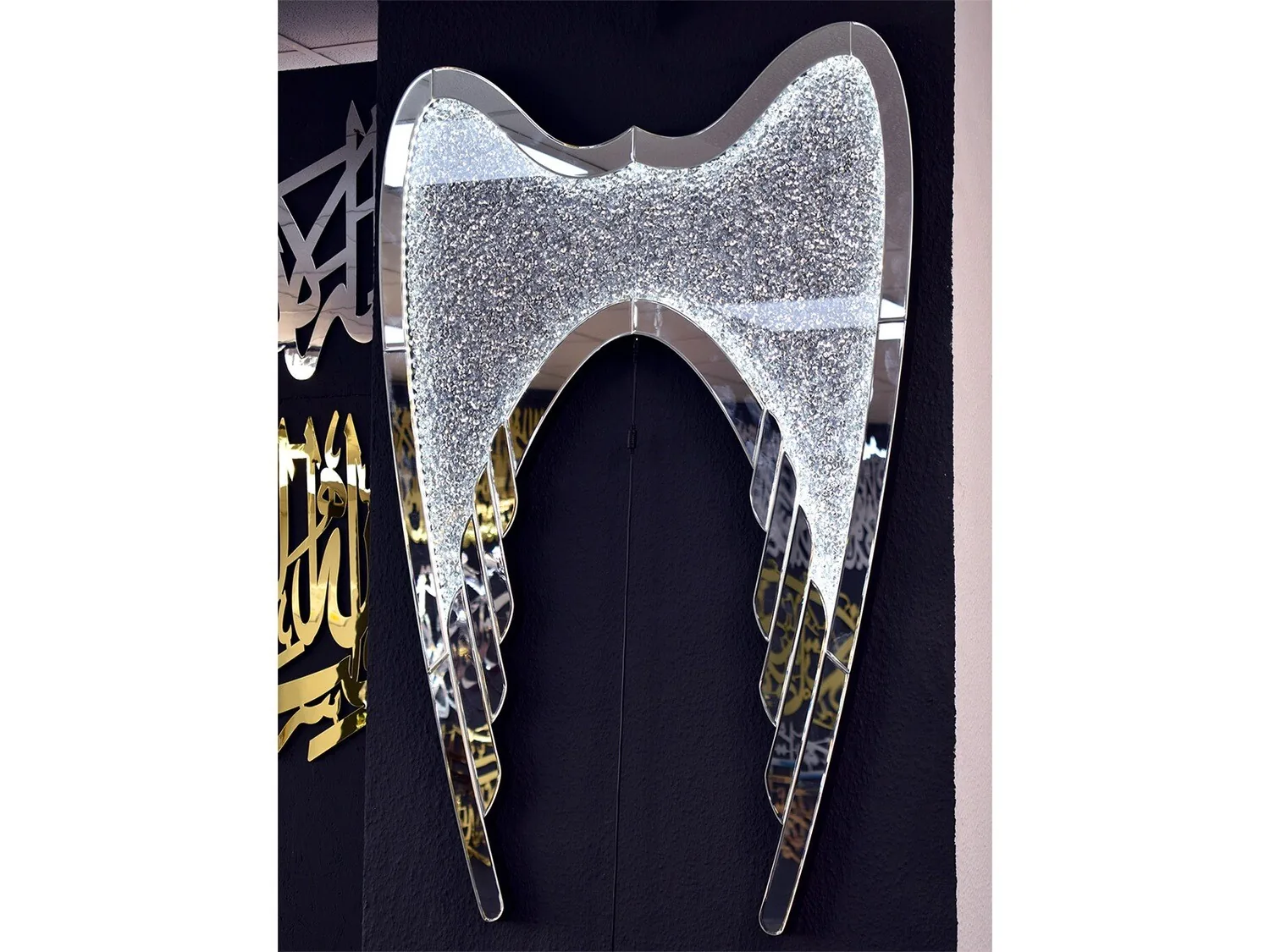 LED Spiegel "Engel" 80x120 Diamant Design Engelsflügel