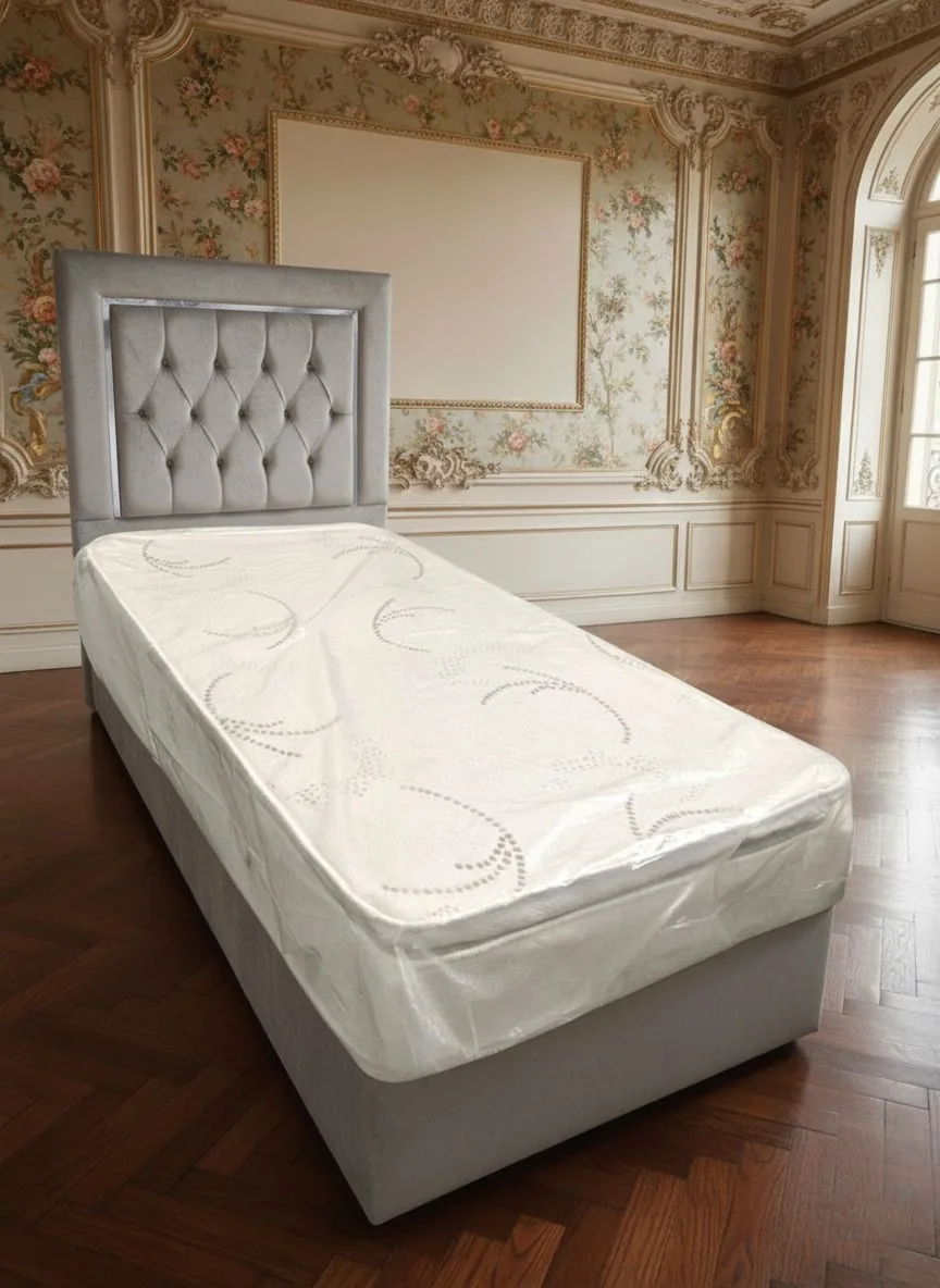 Design Einzelbett "Sanft" 200 cm Farbauswahl + Matratze & Stauraum