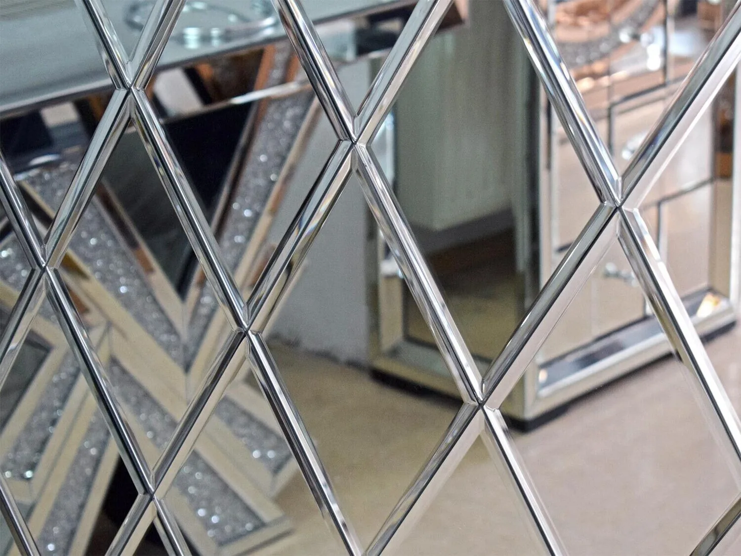Spiegel Fliesen Set "Decor" 120x200 cm Silber Spiegelwand