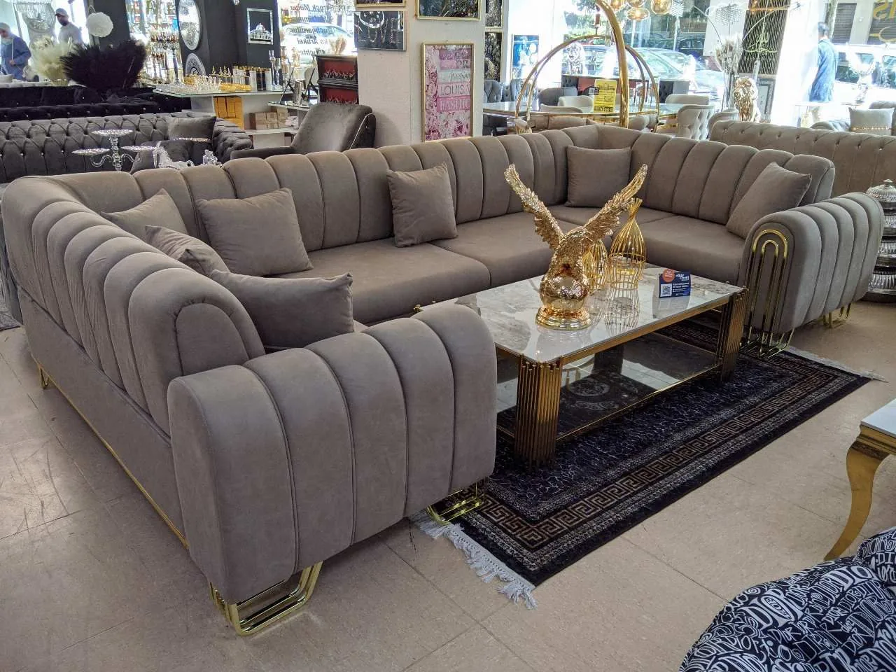 Design U-Form "Atlas" Schlafsofa Farbauswahl Wohnzimmer