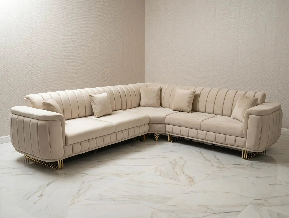 Design Ecksofa Schlaffunktion "Gizeh" Farbauswahl Wohnzimmer