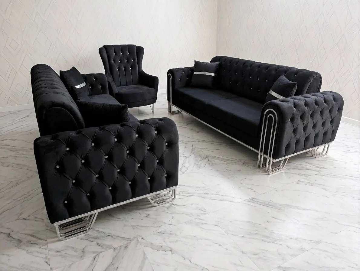 Chesterfield Schlafsofa "Atlas" 3-3-1 Farbauswahl Wohnzimmer