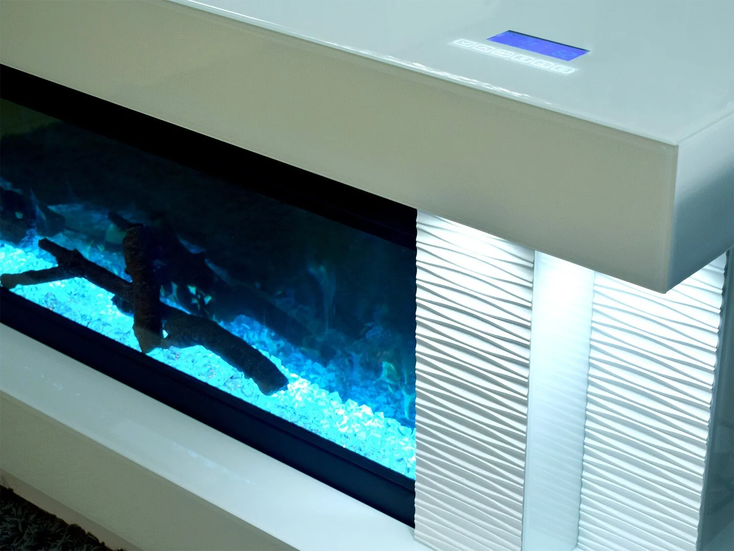 Lowboard Spiegel Kamin "Dana" 180 cm 200 cm Farbauswahl Heizfunktion LED