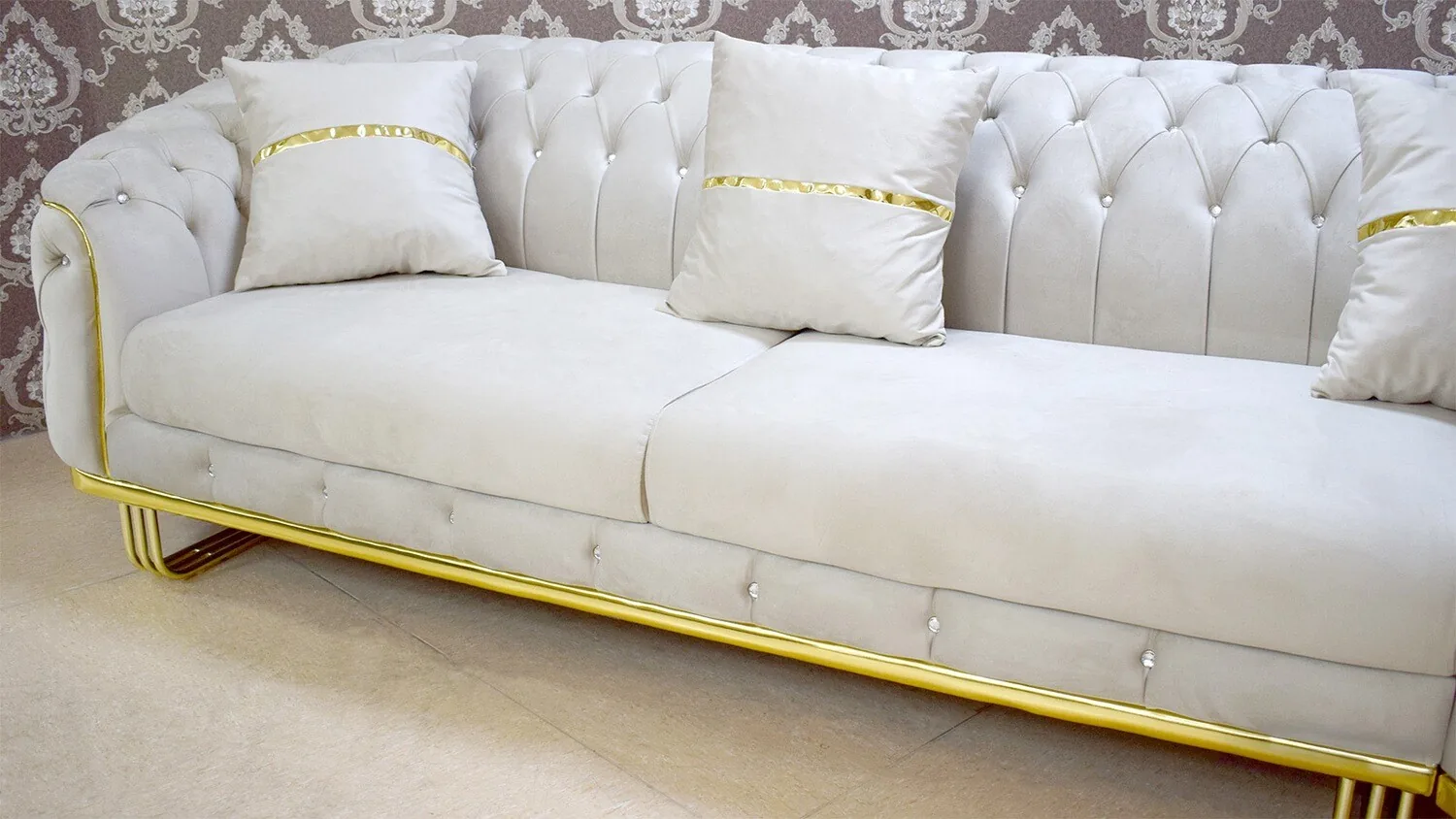 Chesterfield Ecksofa "Los Angeles" L-Form Farbauswahl Couch