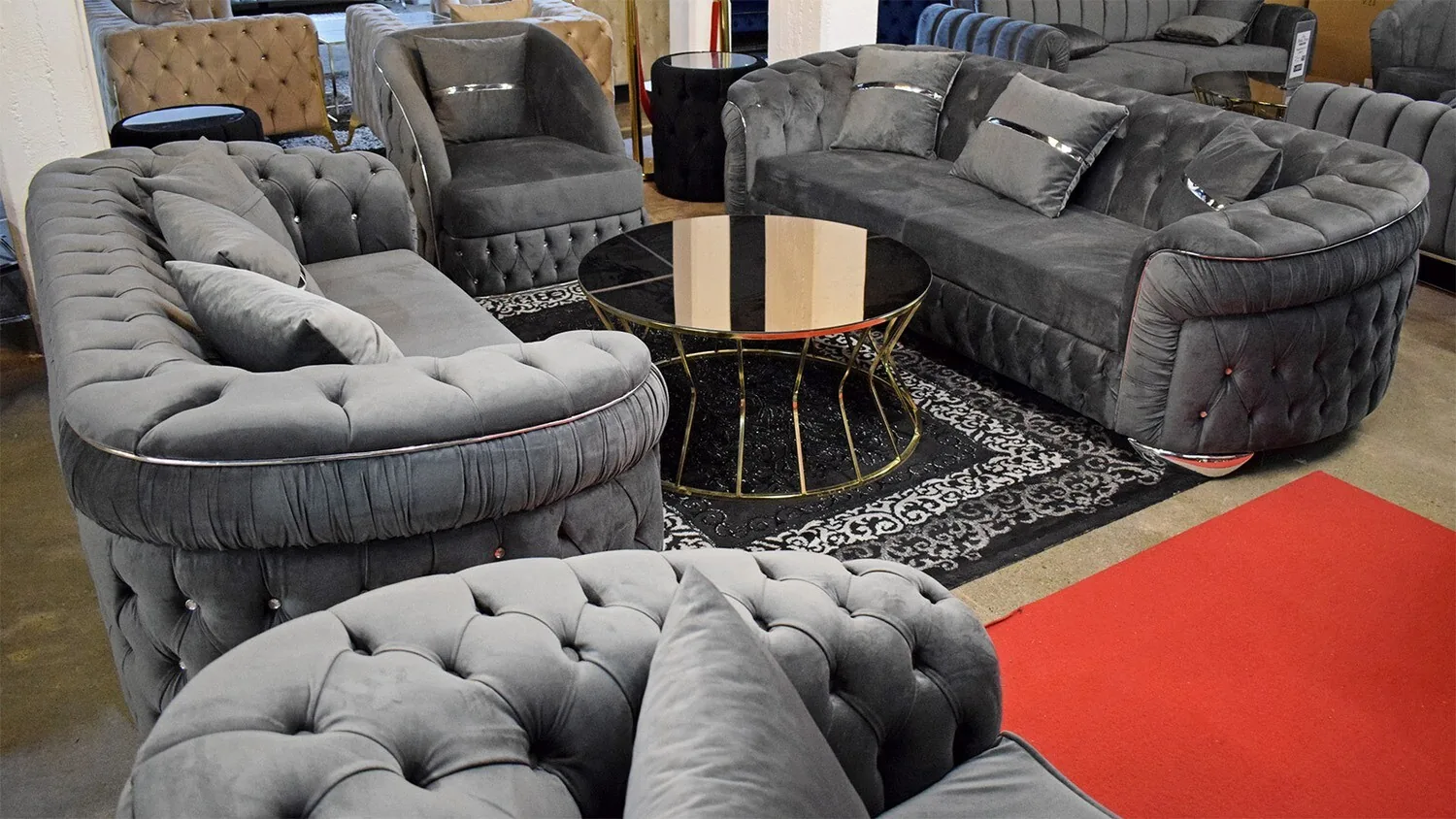 Chesterfield Sofa 3-2-1 "Amsterdam" Farbauswahl Couch Sofa