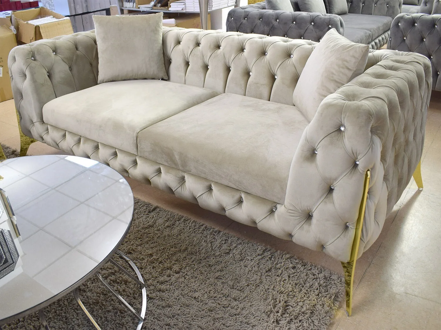 Chesterfield Sofa "Kent 2" 3-2-1 Farbauswahl Garnitur Couch
