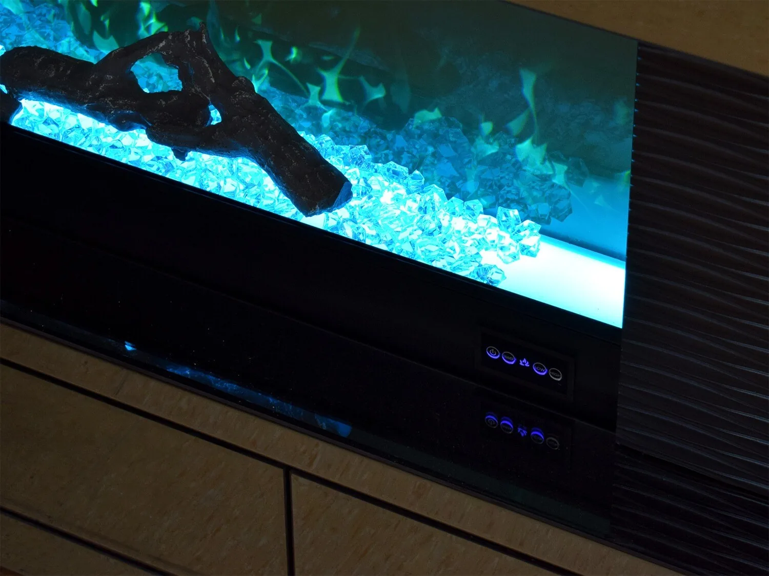 LED Lowboard "Lina" Kamin Farbauswahl Schubladen