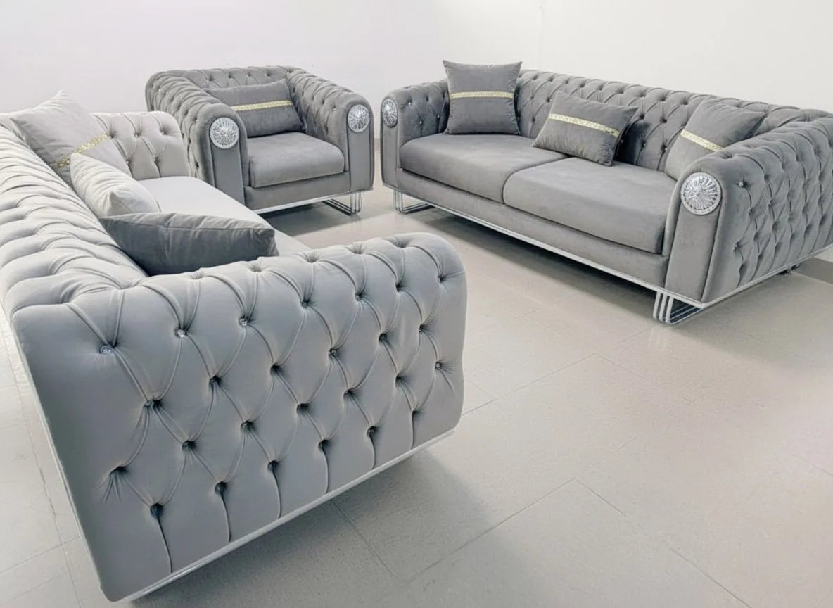 Chesterfield Sofa "Medusa" 3-3-1 Farbauswahl Wohnzimmer Garnitur