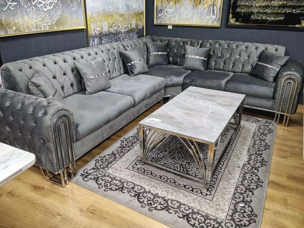 Chesterfield Schlaf Ecksofa "Atlas 2" Farbauswahl L-Form Wohnzimmer