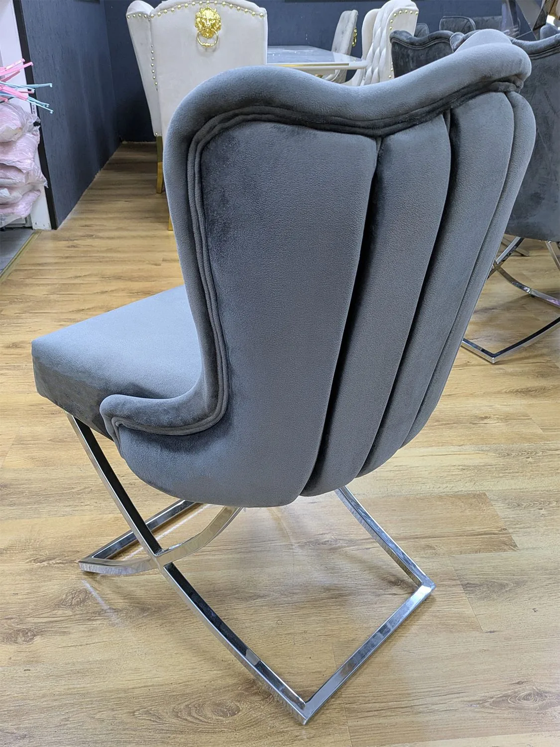 Design Esszimmer Stuhl "Lars" Grau Silber Esszimmer Küche
