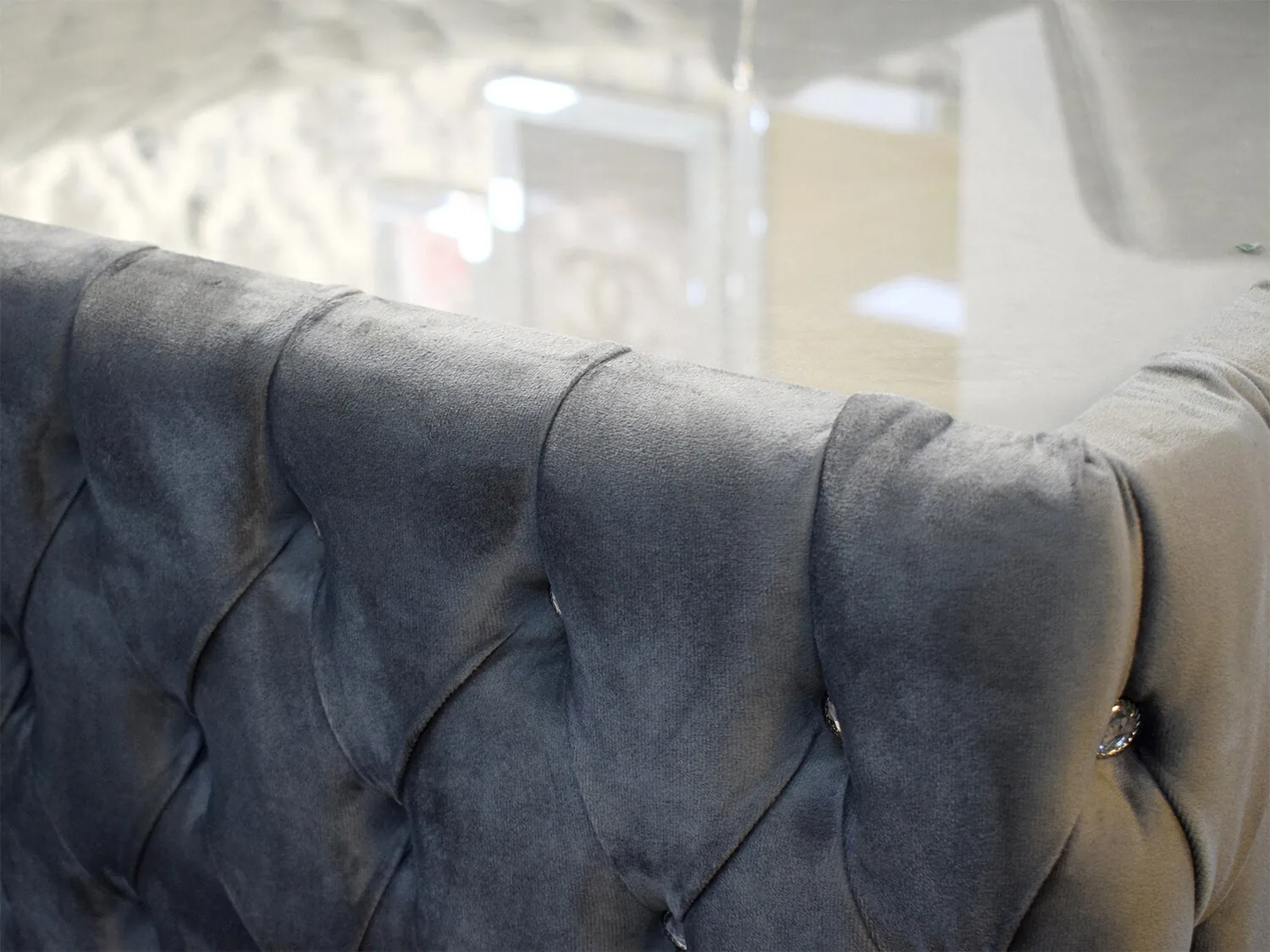 Chesterfield Couchtisch 100 cm Farbauswahl Glas "Diana"