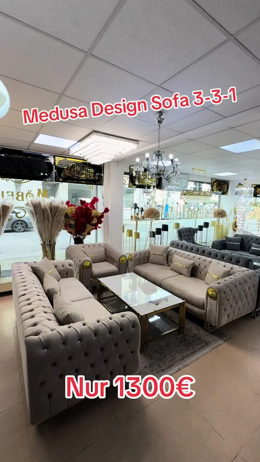 Chesterfield Sofa "Medusa" 3-3-1 Farbauswahl Wohnzimmer Garnitur