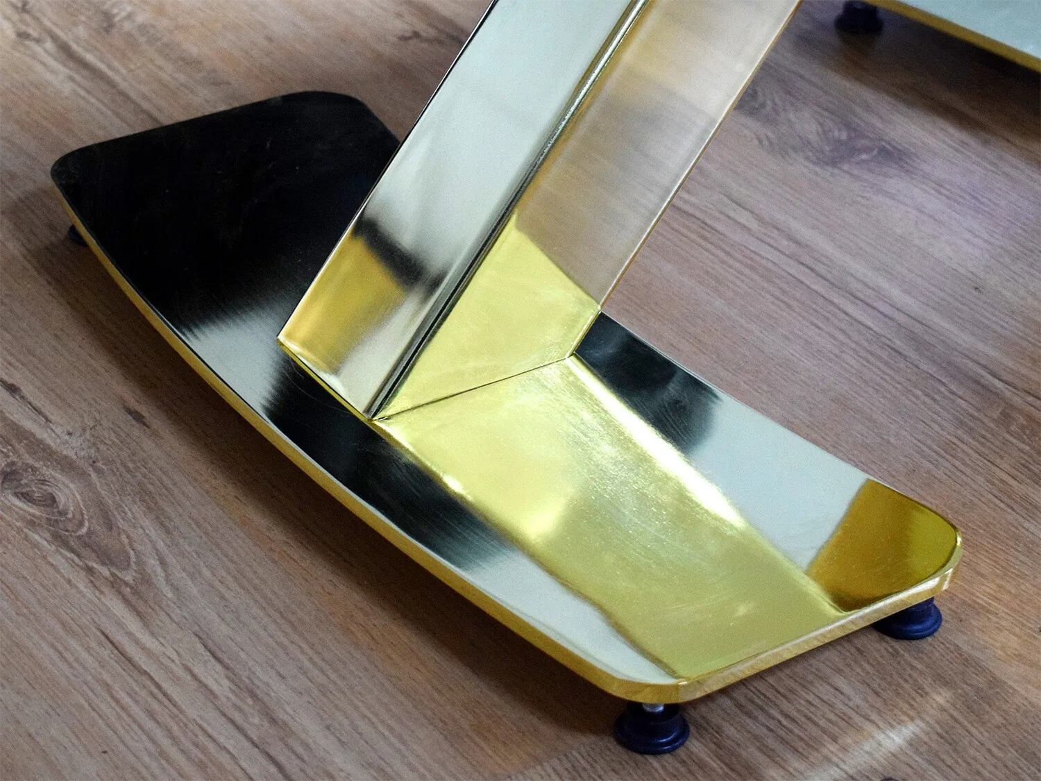 Esstisch Ausziehbar "Asal" 120 zu 180 cm Weiss Gold Küche Tisch