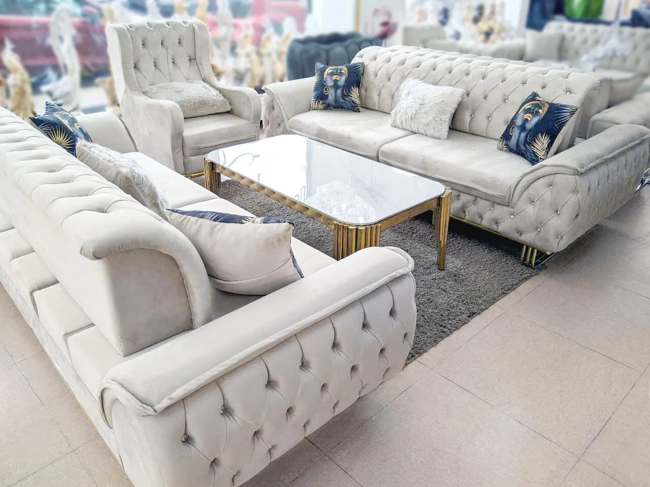 XL Chesterfield Schlafsofa "James" 3-3-1 Farbauswahl Garnitur Wohnzimmer