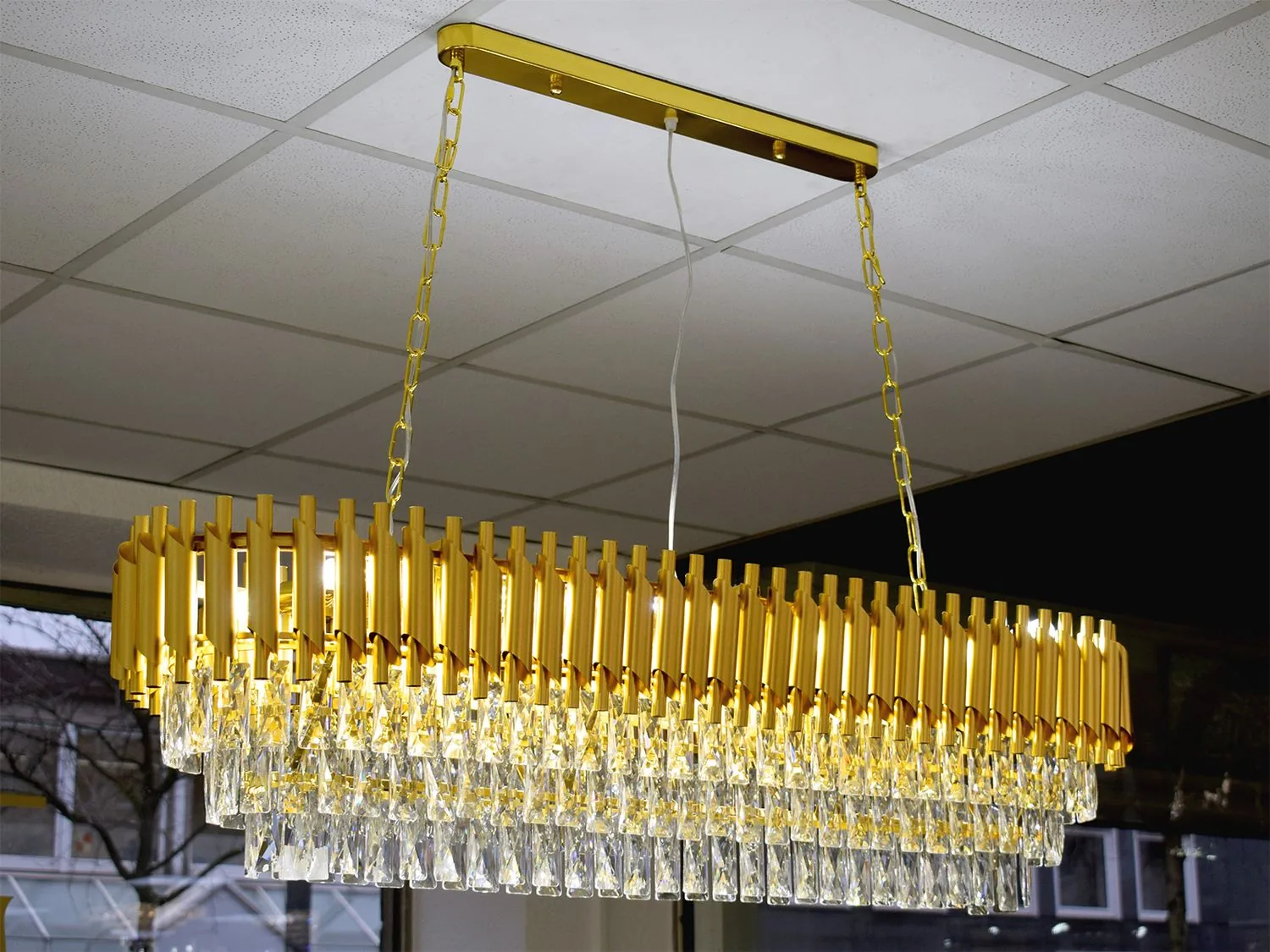 Deckenlampe 120x30 cm Gold "Tanja" Licht Beleuchtung