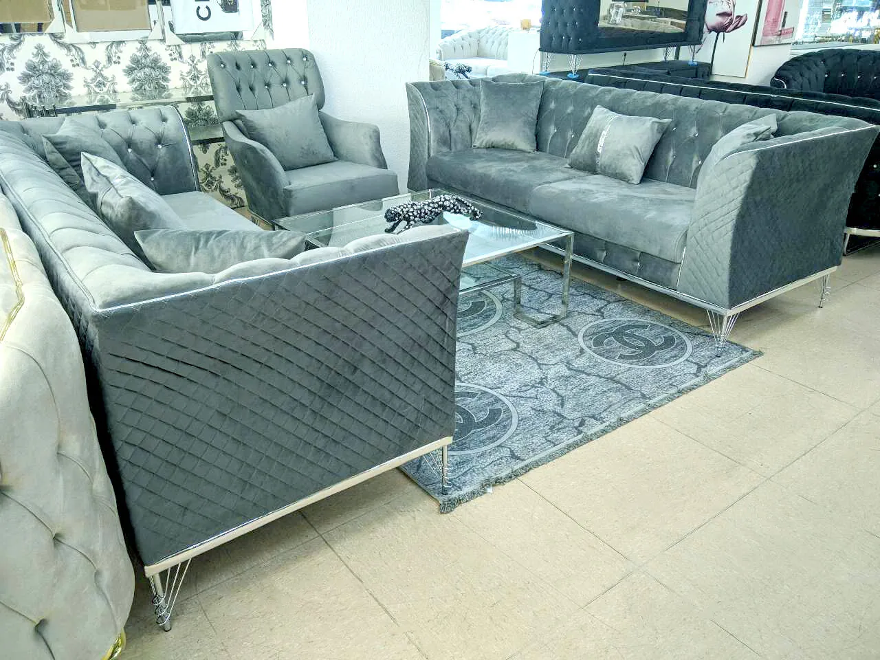 Chesterfield Sofa 3-3-1 "Bukarest" Farbauswahl Couch Garnitur