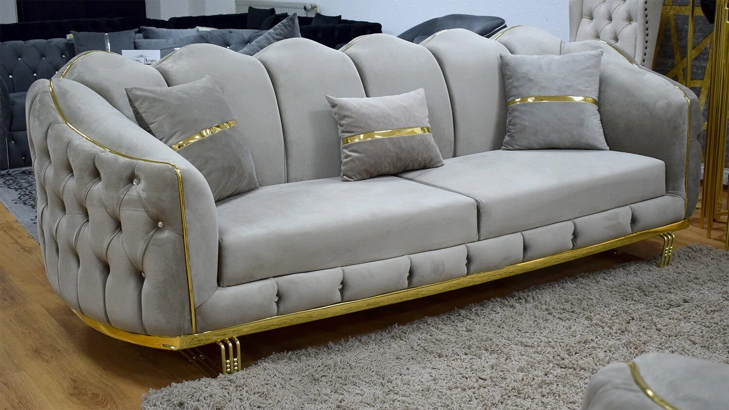 Chesterfield Sofa 3-3-1 "Tunis" Farbauswahl Sessel Couch