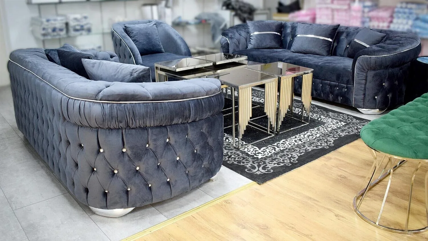 Chesterfield Sofa 3-2-1 "Amsterdam" Farbauswahl Couch Sofa