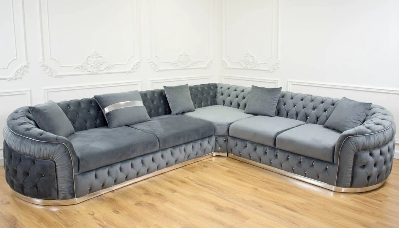 XL Chesterfield Ecksofa "Amsterdam" L-Form Farbauswahl Couch Ecksofa