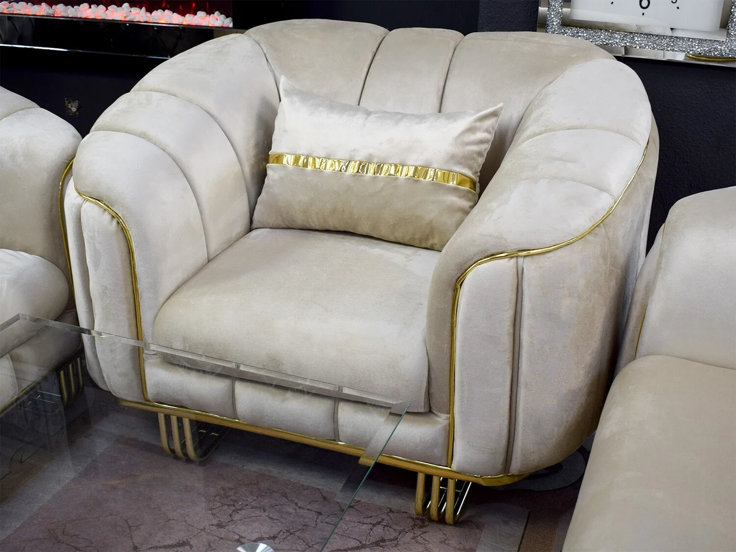 XL Chesterfield Sofa "Zeus" 3-3-1 Farbauswahl Wohnzimmer Garnitur