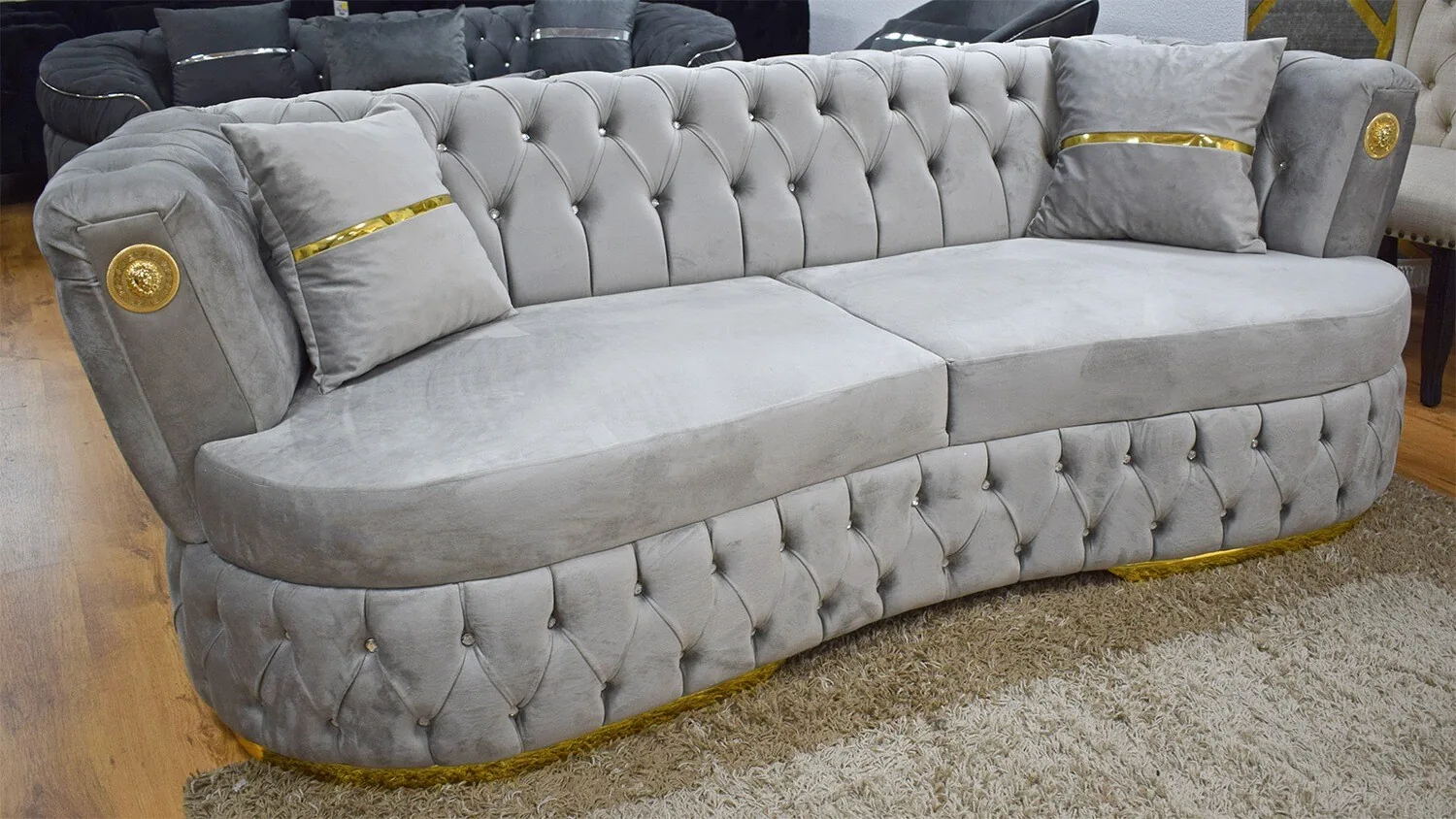 Chesterfield 3-3-1 "Rom" Farbauswahl Sofa Sessel Couch