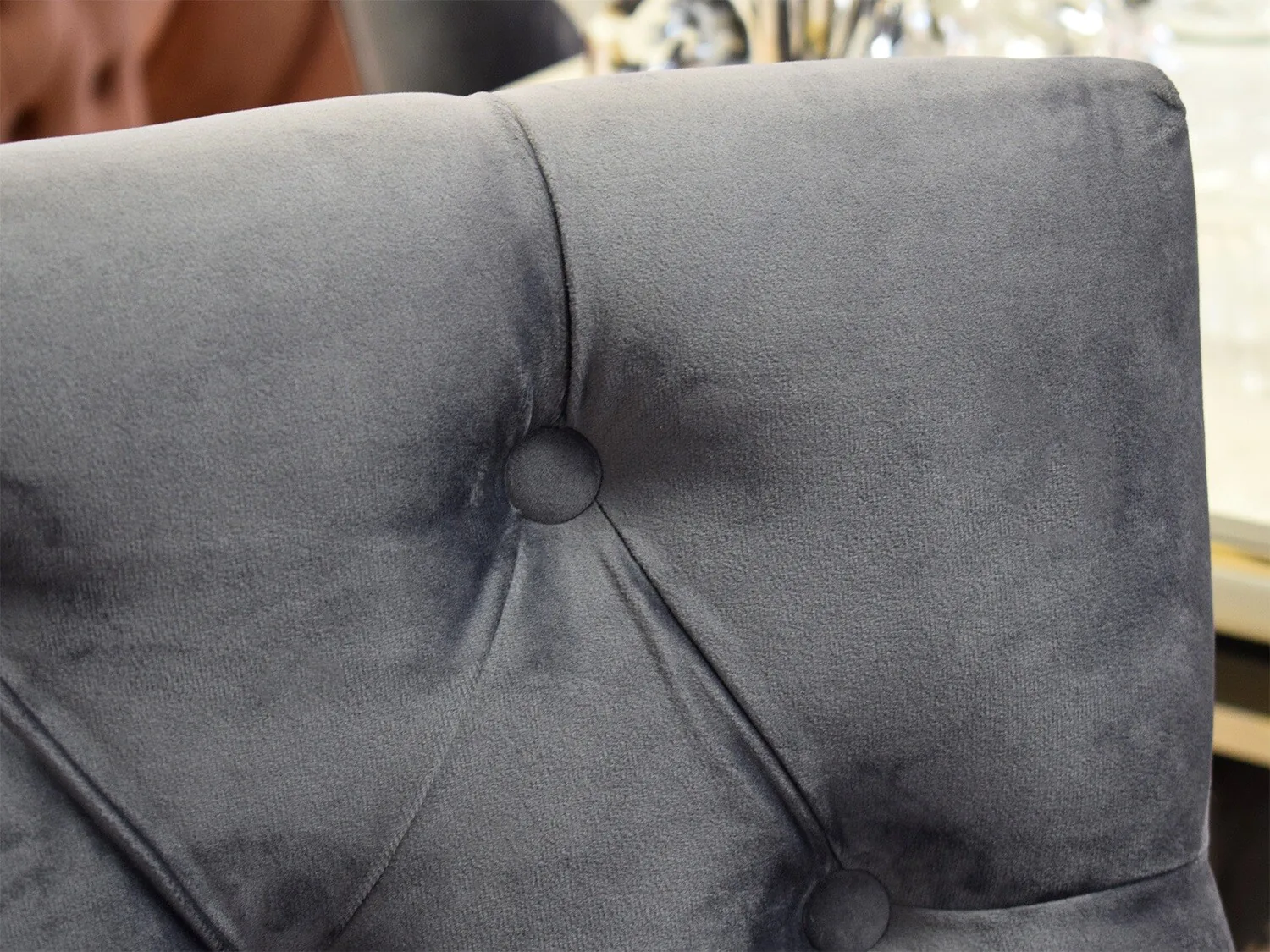 Chesterfield Stuhl "Luxemburg" Grau Silber Löwe Esszimmer