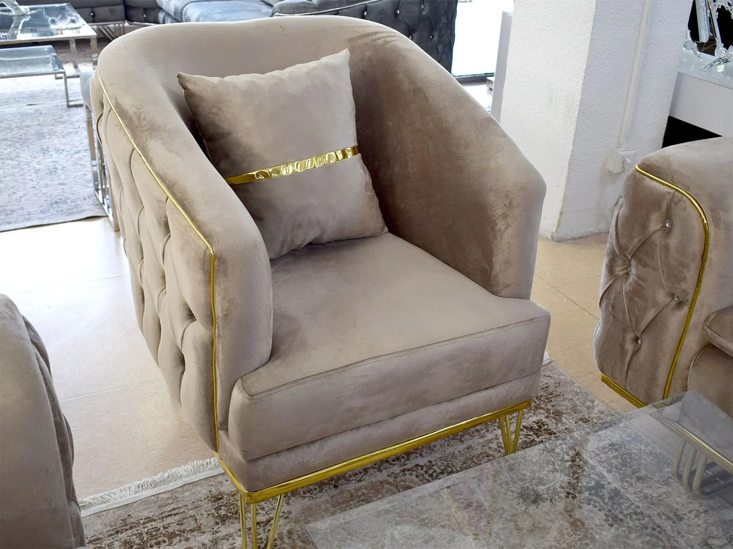 Chesterfield Schlafsofa "Sven" 3-3-1 Farbauswahl Wohnzimmer Couch Sessel