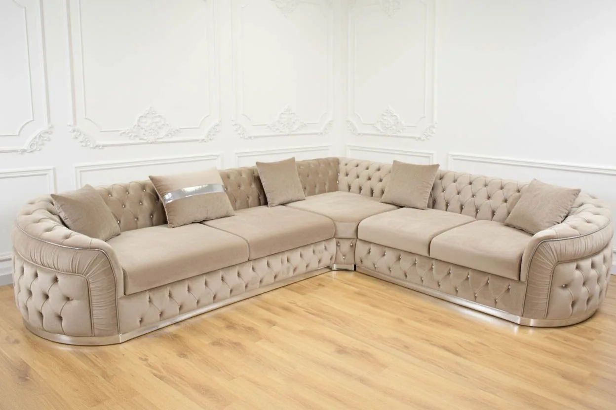 XL Chesterfield Ecksofa "Amsterdam" L-Form Farbauswahl Couch Ecksofa