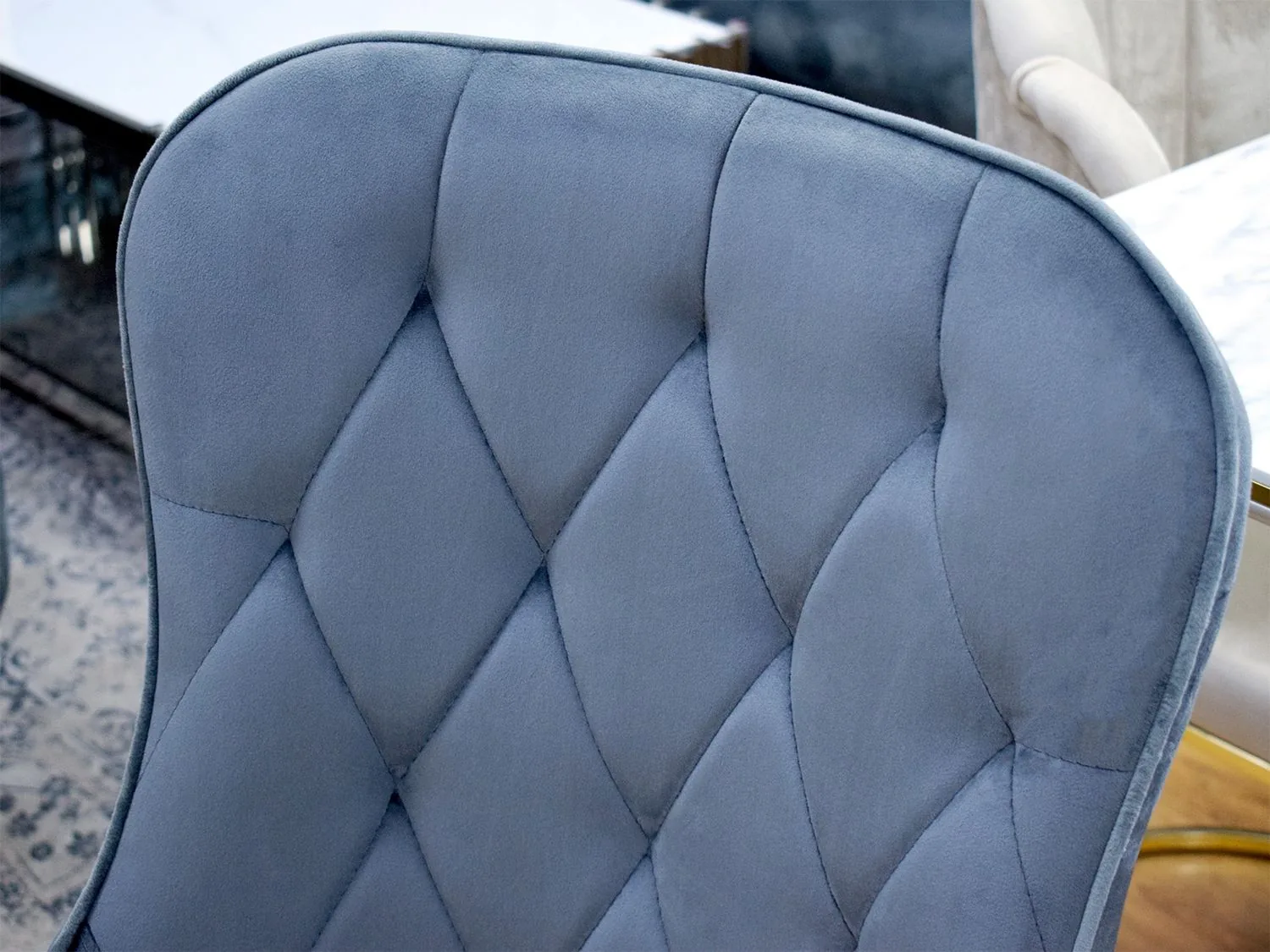 Chesterfield Stuhl "Terry" Grau-Silber Esszimmer Küche
