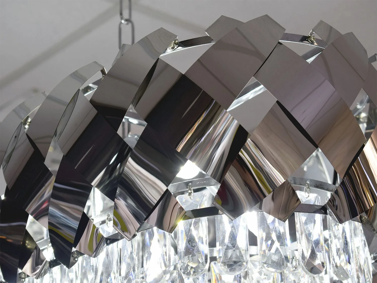 Deckenlampe 120x30 cm Silber "Mark" Licht Deckenleuchte Beleuchtung